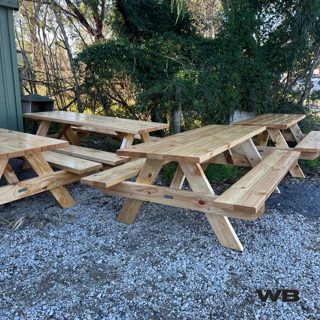 1.8m solid timber picnic table