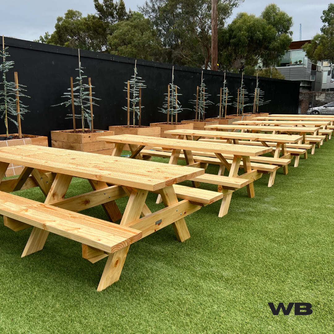 2.7m outdoor picnic bench table