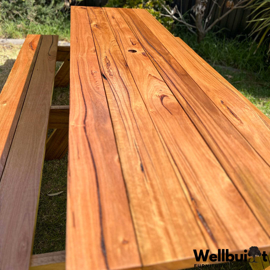 outdoor hardwood picnic bench
