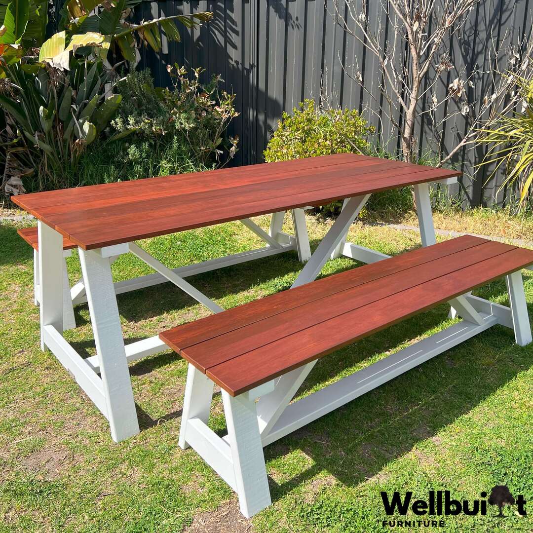Merbau Hardwood Outdoor Table Set – Wellbuilt Furniture