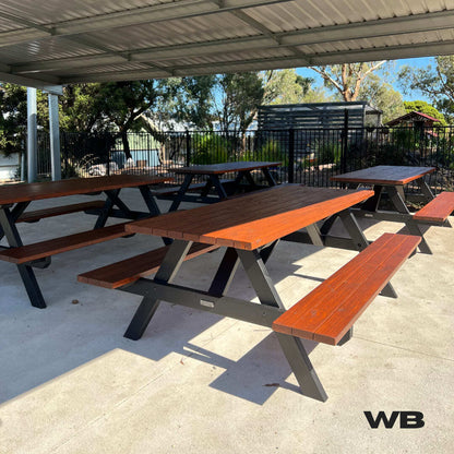 1.8m classic treated pine wooden picnic table