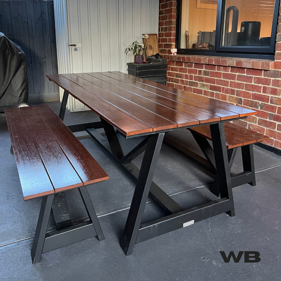 1.8m Merbau Outdoor Table Set Melbourne
