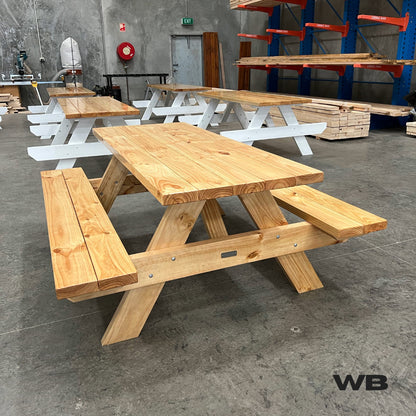 1.8m solid timber picnic table