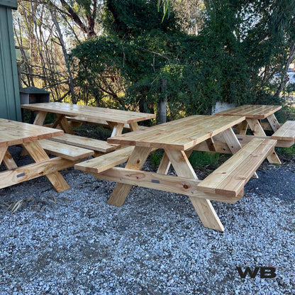 1.8m solid timber picnic table