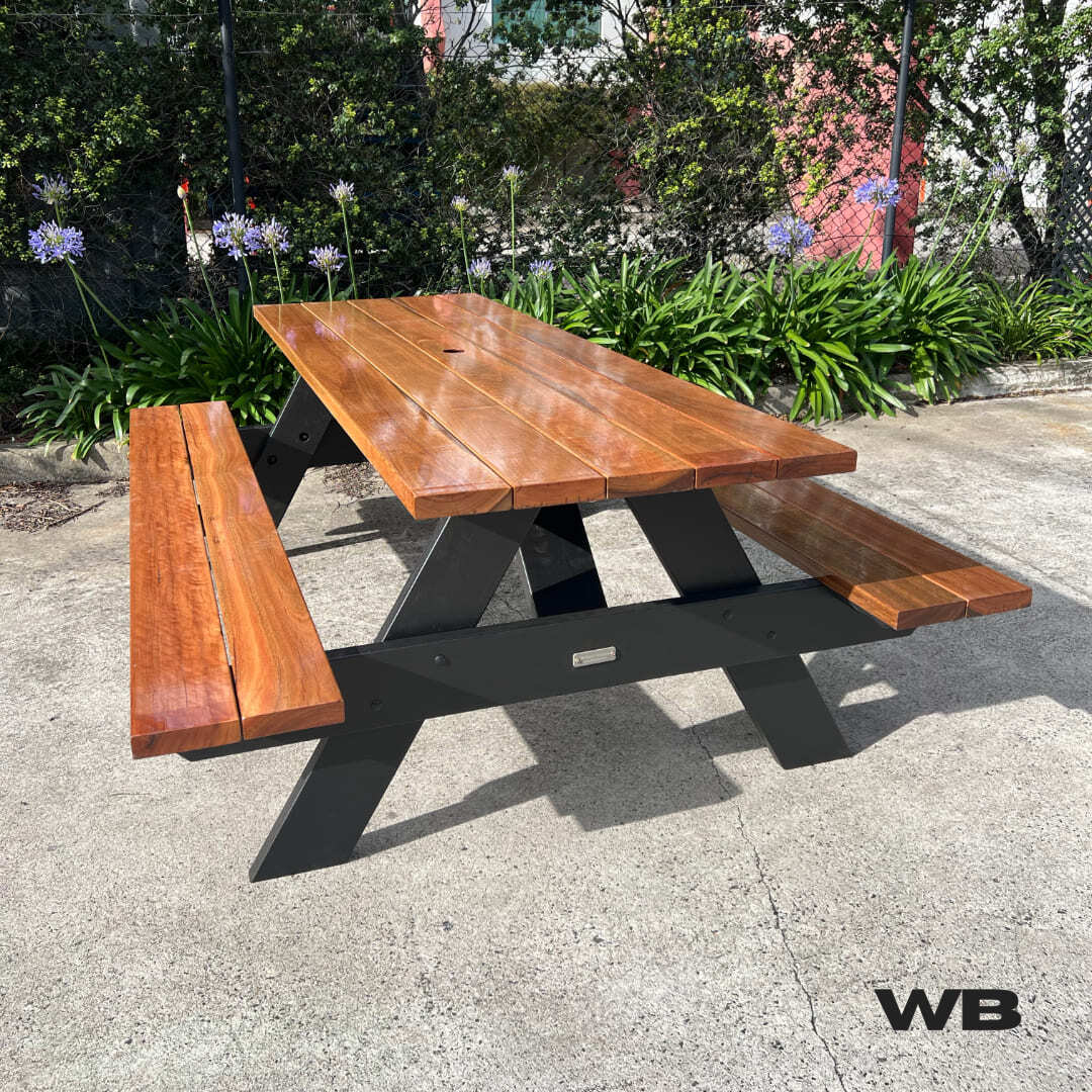 1.8m spotted gum hardwood picnic table