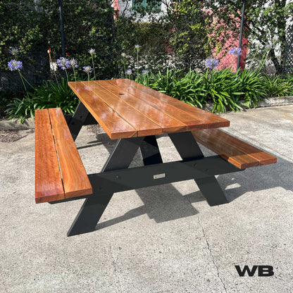 1.8m spotted gum hardwood picnic table