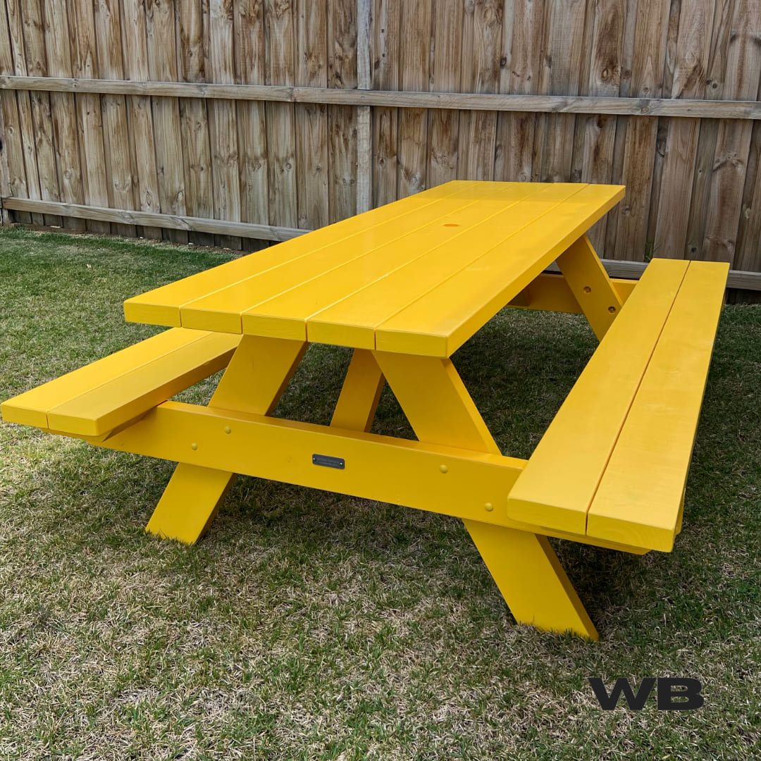 2.1m custom timber picnic table
