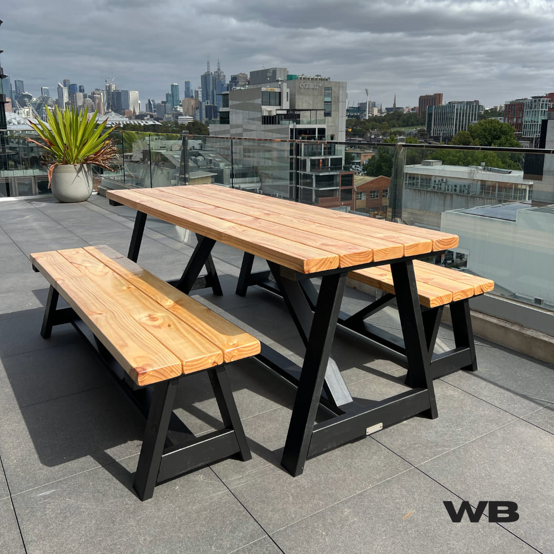 2.1m solid hampton outdoor dining sets