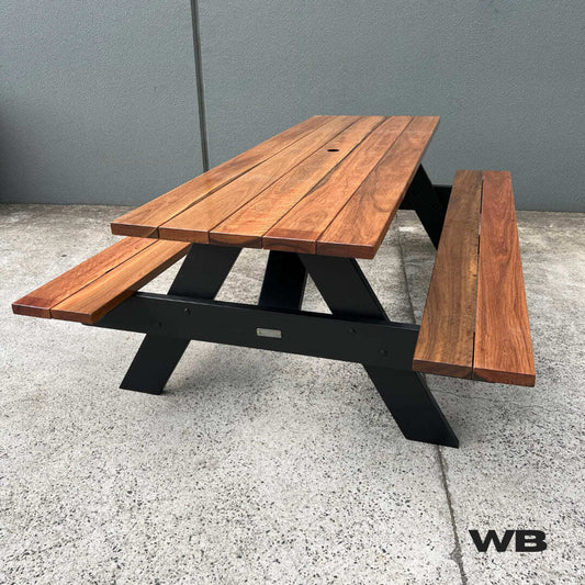 2.1m spotted gum hardwood picnic table