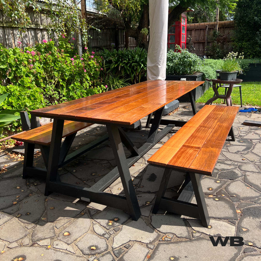 2.4m merbau outdoor table set