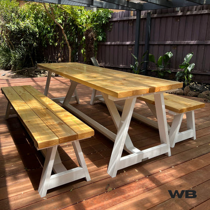 2.4m solid hampton outdoor table melbourne