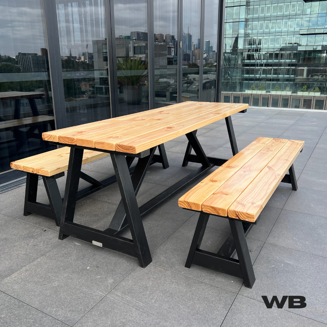 2.4m solid hampton outdoor table
