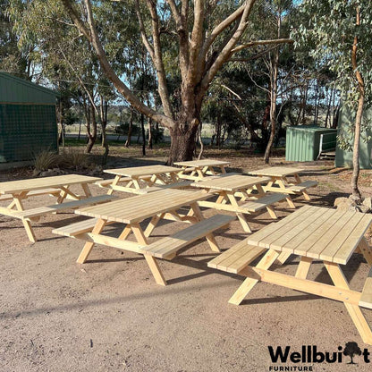 2.4m Wooden Picnic Table