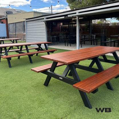 3m classic treated pine outdoor picnic bench table