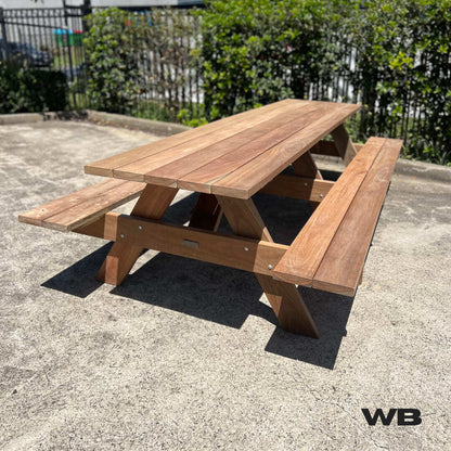 3m spotted gum hardwood picnic table raw