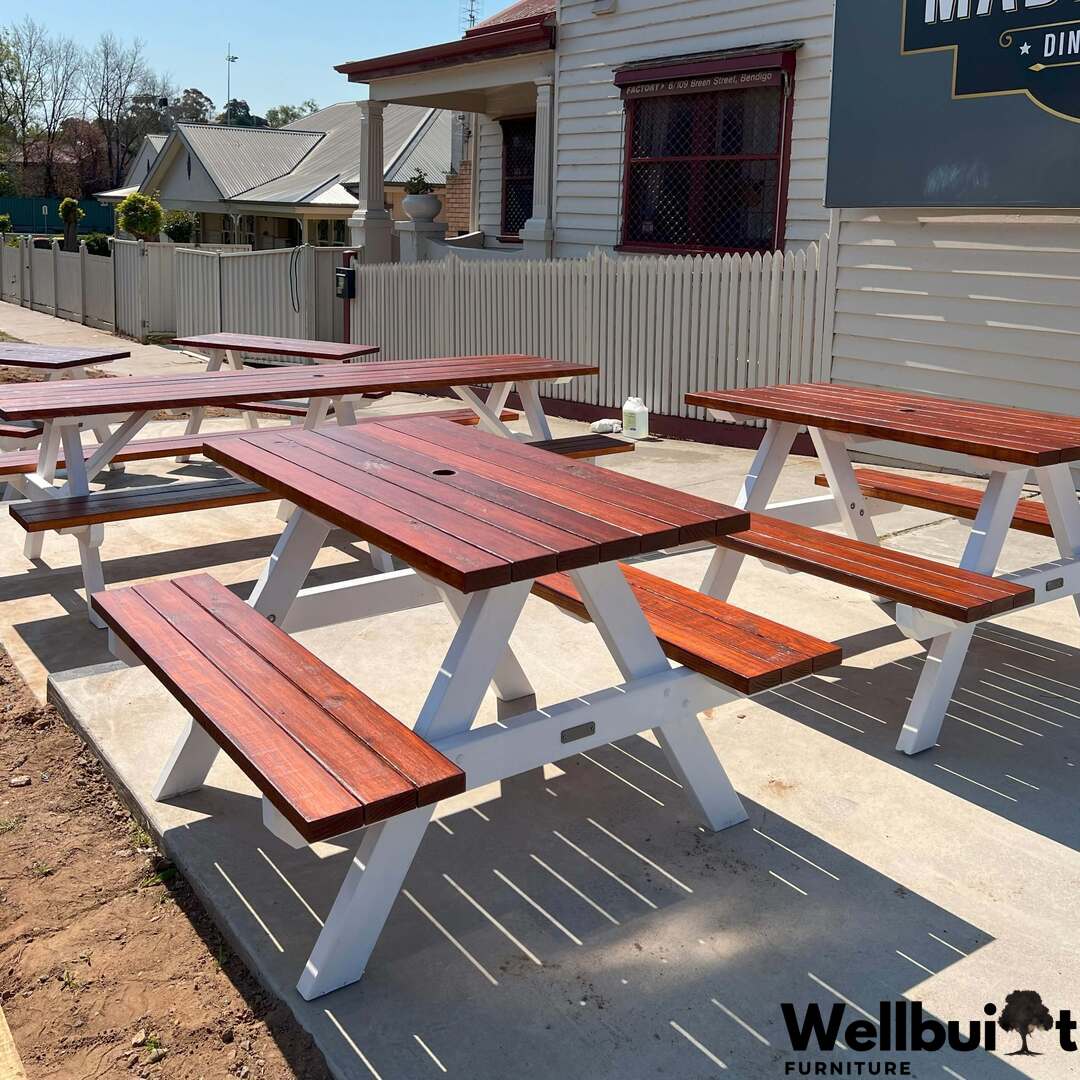 Merbau And White Garden Picnic Table