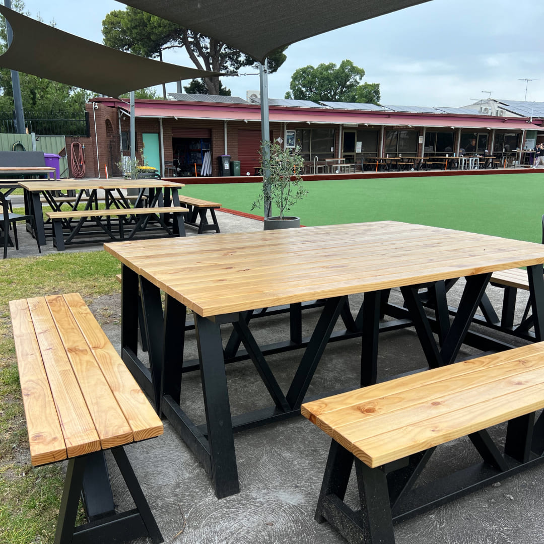 Flemington & Kensington Bowling Club outdoor table sets