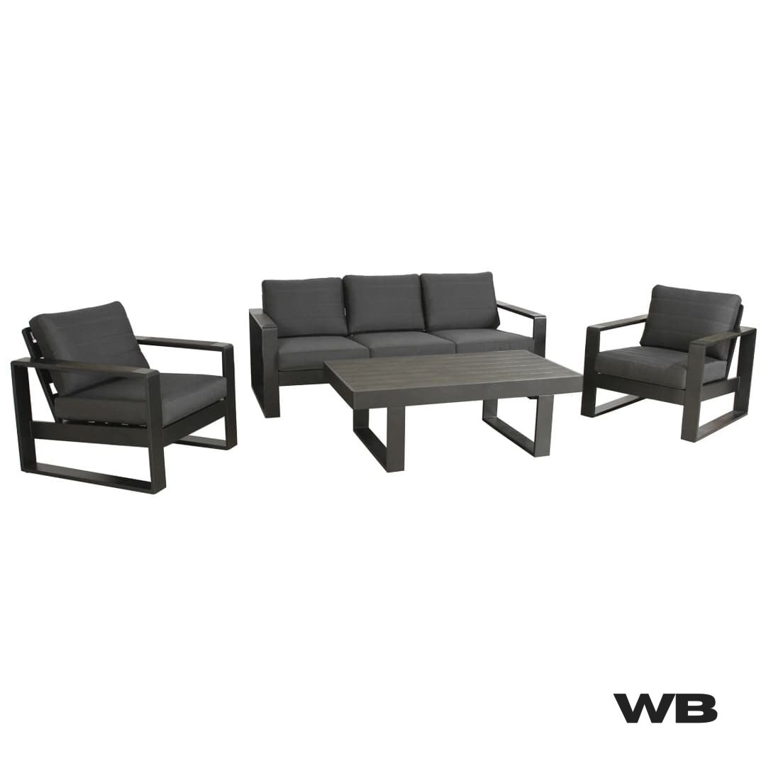 modena 4 pieces black outdoor lounge set australia