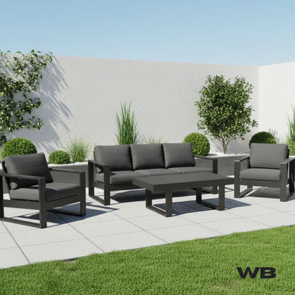modena 4 pieces black outdoor lounges melbourne