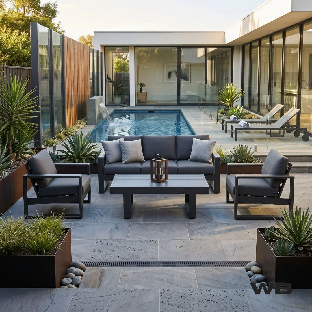 modena outdoor lounge 4 pieces black melbourne