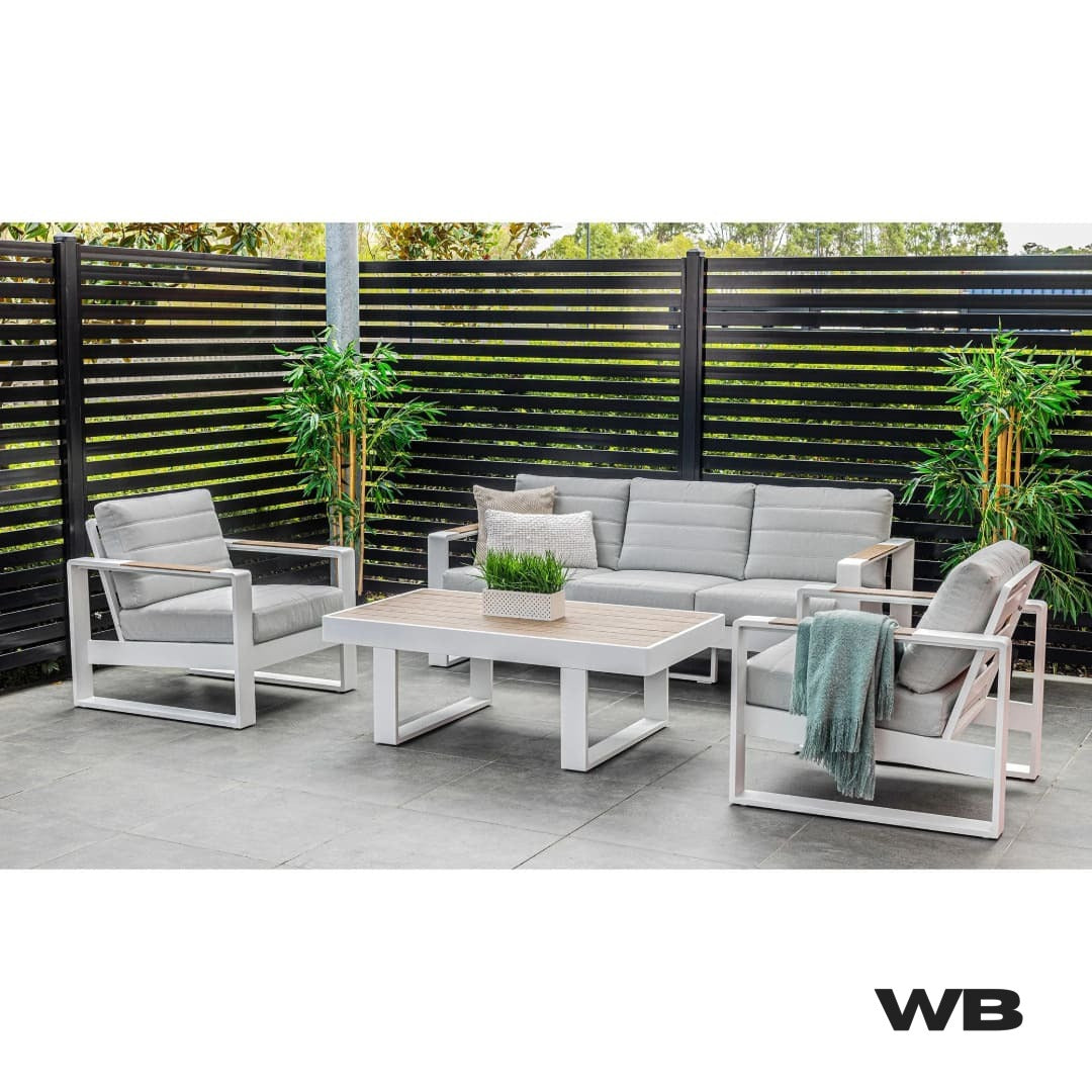 modena outdoor lounge 4 pieces white australia