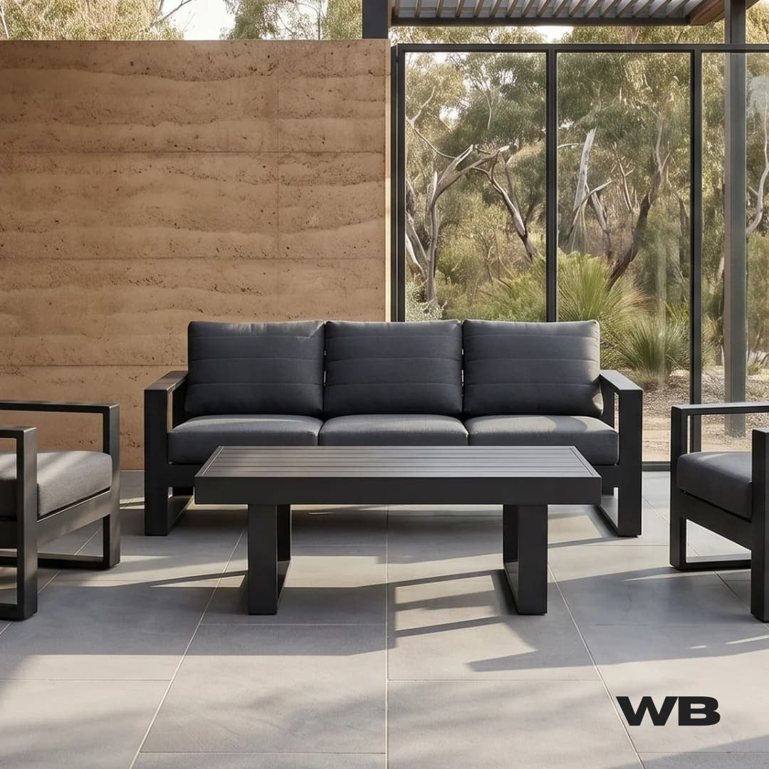 modena outdoor lounge set 4 pieces black melbourne
