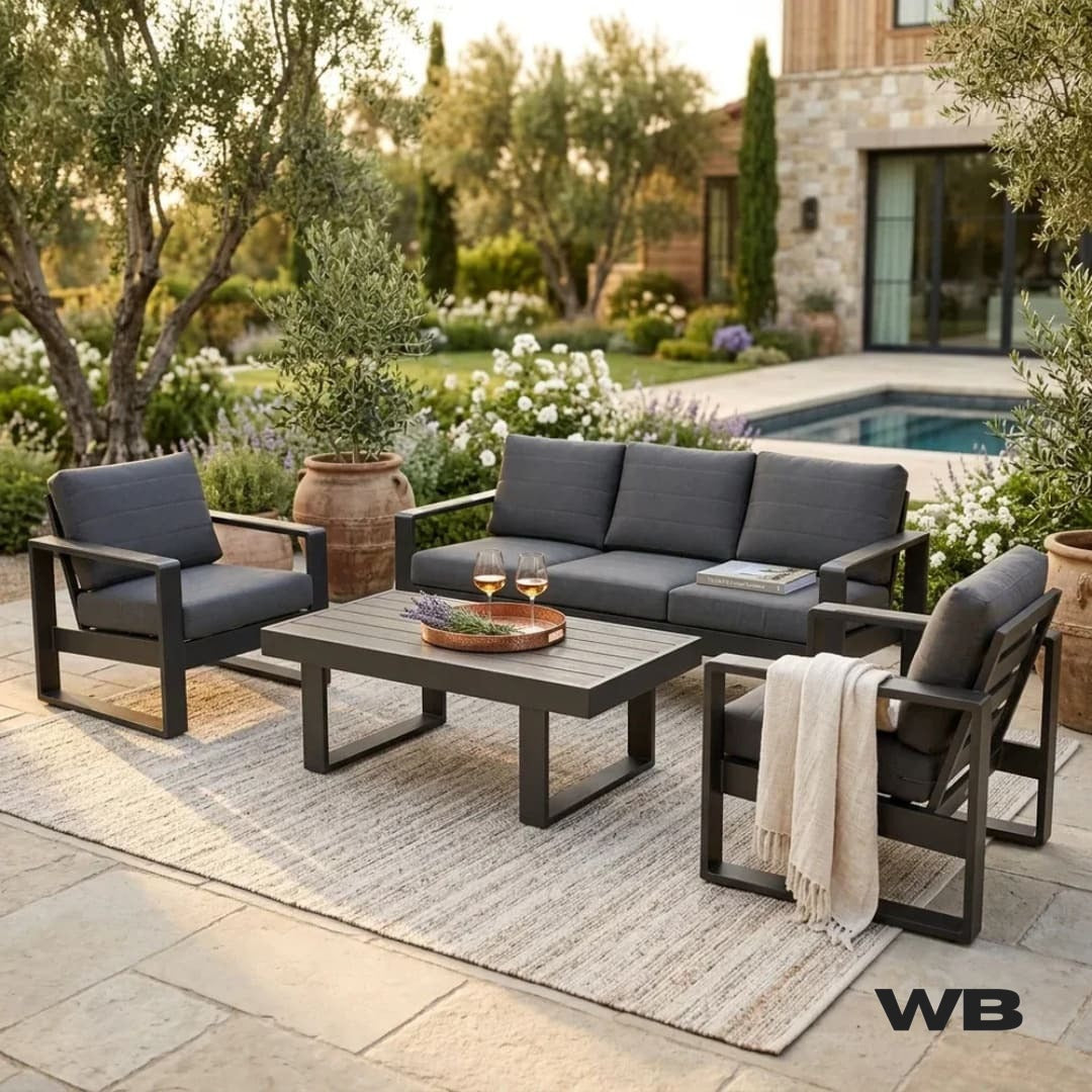 modena outdoor lounges 4 pieces black australia