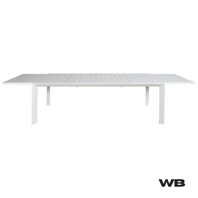 white 13 pcs extendable outdoor table set