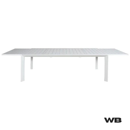 white 13 pcs extendable outdoor table set